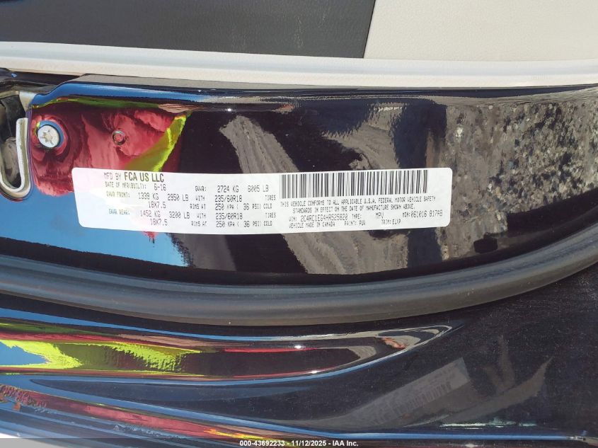 2017 Chrysler Pacifica Touring-L Plus VIN: 2C4RC1EG4HR525820 Lot: 43692233