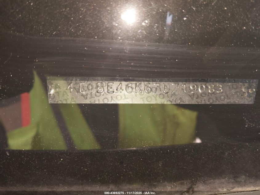 2007 Toyota Camry Se VIN: 4T1BE46K67U719083 Lot: 43692275