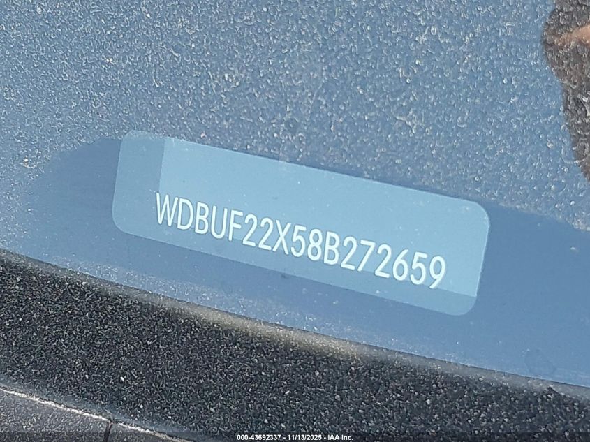 2008 Mercedes-Benz E 320 Bluetec VIN: WDBUF22X58B272659 Lot: 43692337