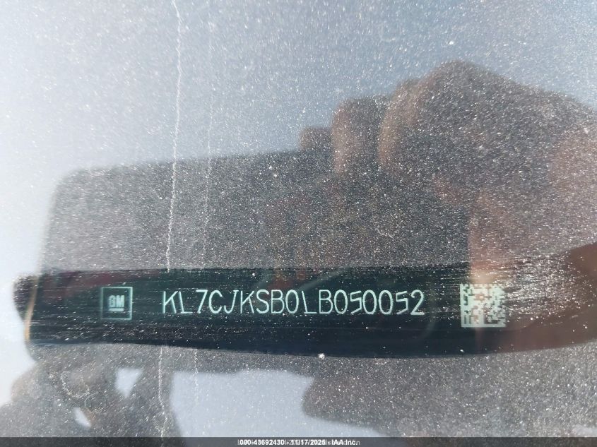 2020 Chevrolet Trax Fwd Ls VIN: KL7CJKSB0LB050052 Lot: 43692430