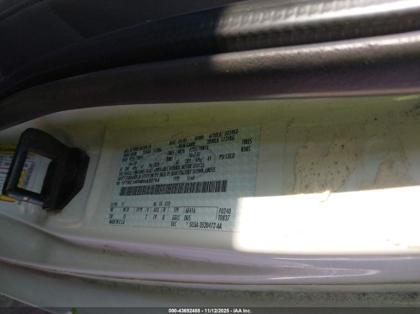 2006 Ford E-150 Commercial/Recreational VIN: 1FTRE14W46HA98764 Lot: 43692488