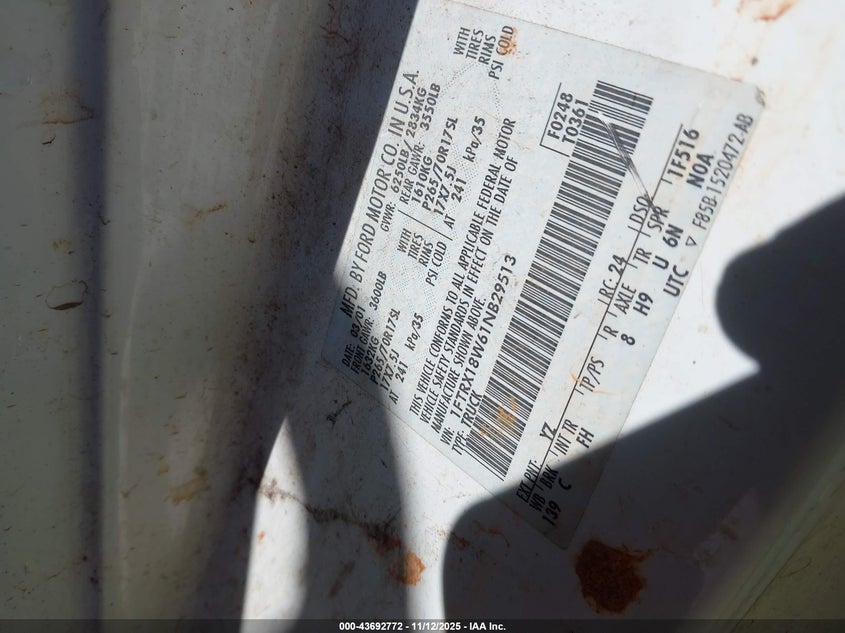 1FTRX18W61NB29513 2001 FORD F-150 photo no. 9
