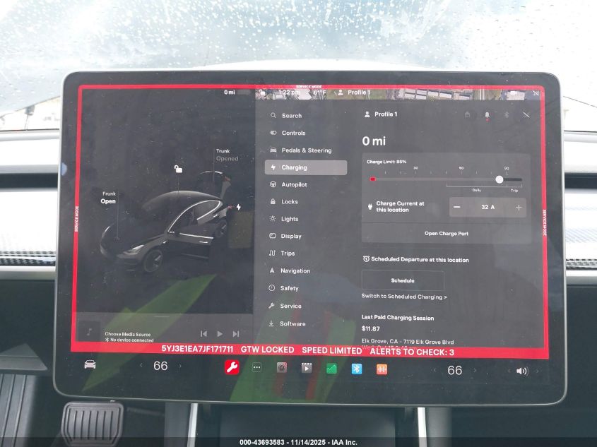 2018 Tesla Model 3 Long Range/Mid Range VIN: 5YJ3E1EA7JF171711 Lot: 43693583