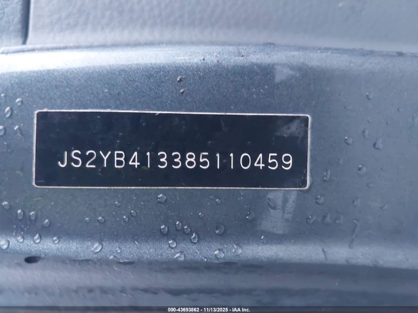 2008 Suzuki Sx4 Convenience/Touring VIN: JS2YB413385110459 Lot: 43693862