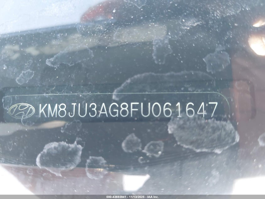 2015 Hyundai Tucson Se VIN: KM8JU3AG8FU061647 Lot: 43693941