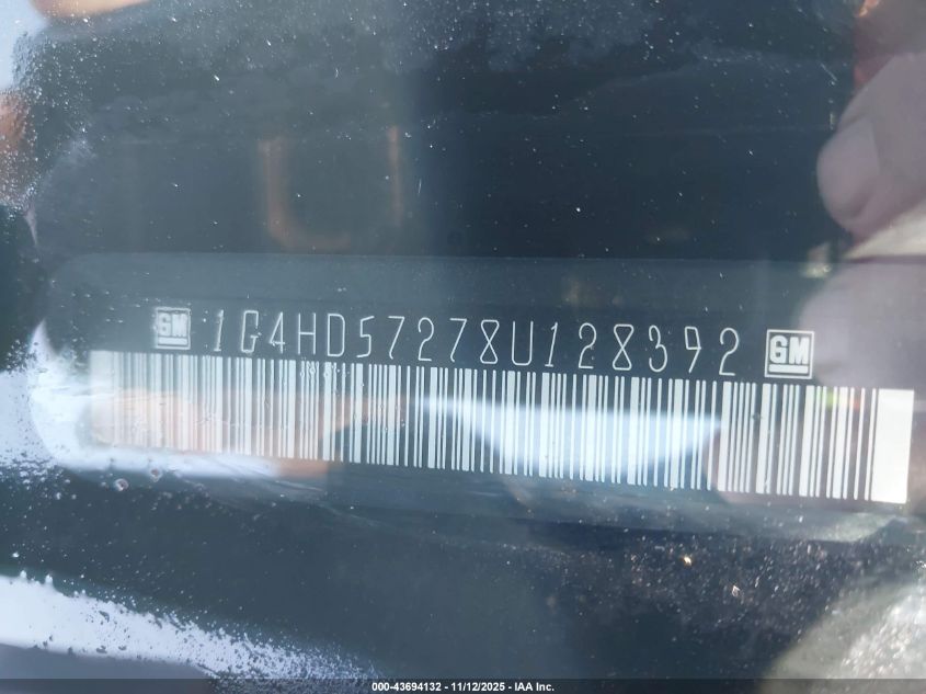 2008 Buick Lucerne Cxl VIN: 1G4HD57278U128392 Lot: 43694132