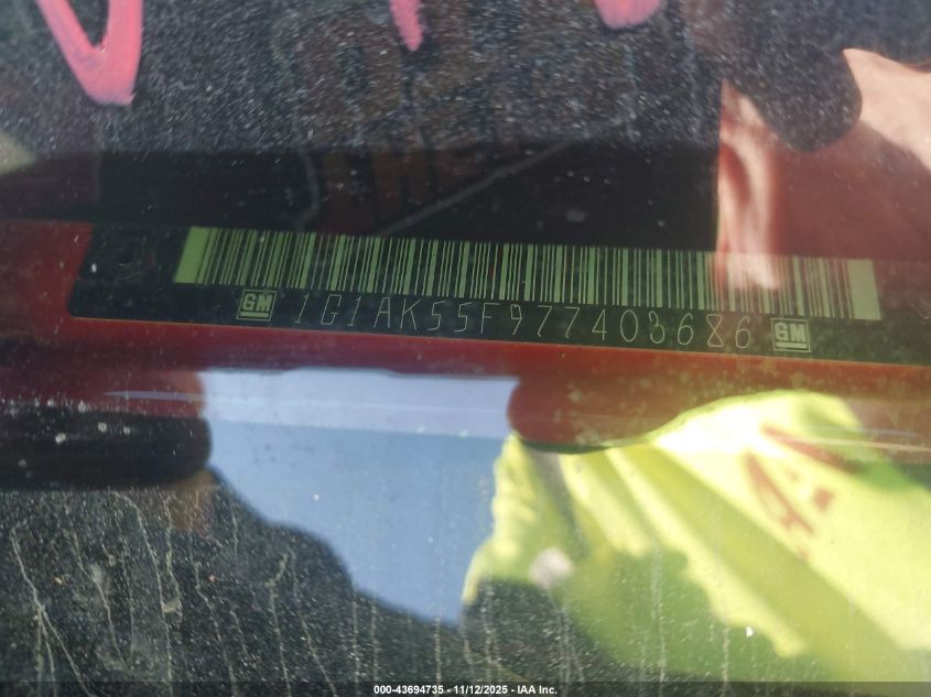 2007 Chevrolet Cobalt Ls VIN: 1G1AK55F977403686 Lot: 43694735