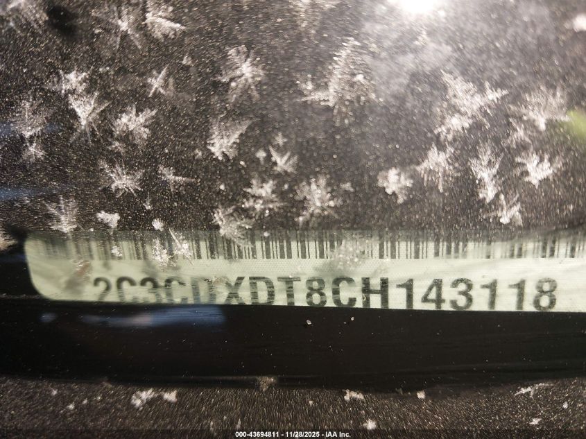 2012 Dodg Charger R/T Plus Awd R/T VIN: 2C3CDXDT8CH143118 Lot: 43694811