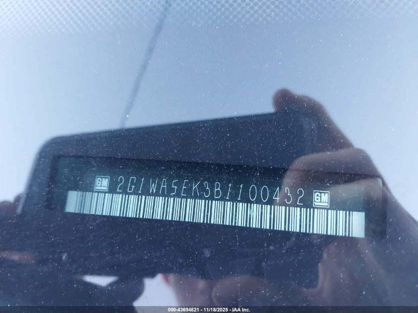 2011 Chevrolet Impala Ls VIN: 2G1WA5EK3B1100432 Lot: 43694821