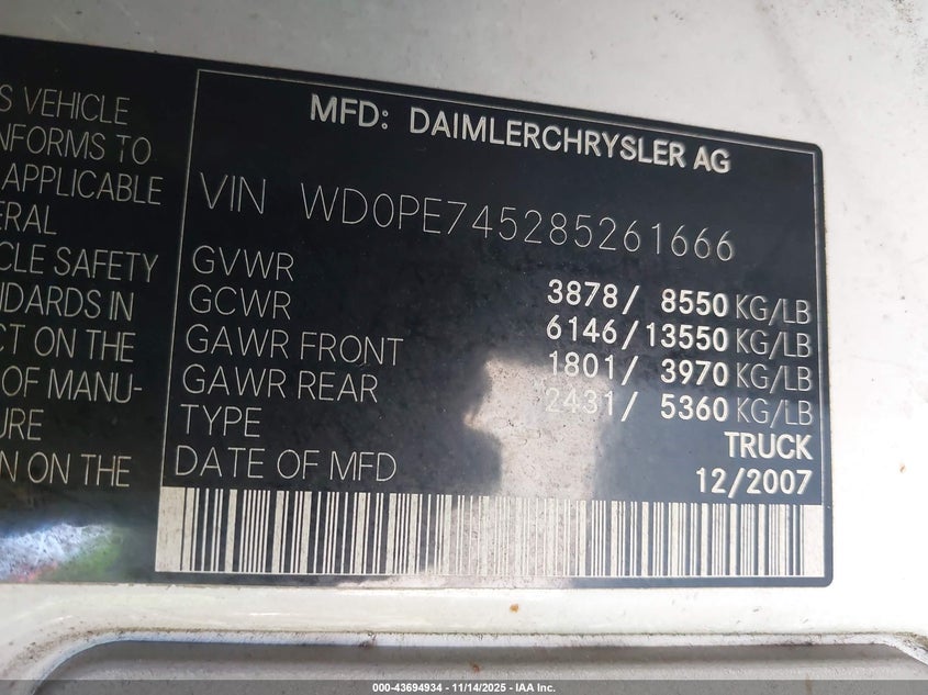 WD0PE745285261666 2008 DODGE  photo no. 9