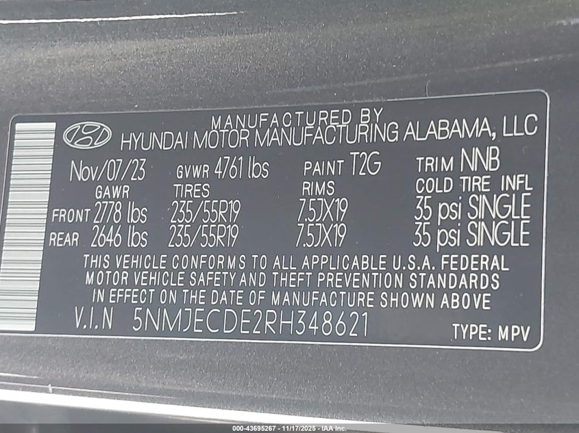 5NMJECDE2RH348621 2024 HYUNDAI TUCSON photo no. 9