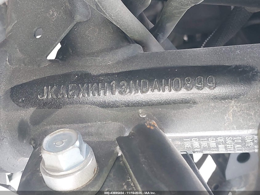 2022 Kawasaki Ex400 VIN: JKAEXKH13NDAH0899 Lot: 43695454