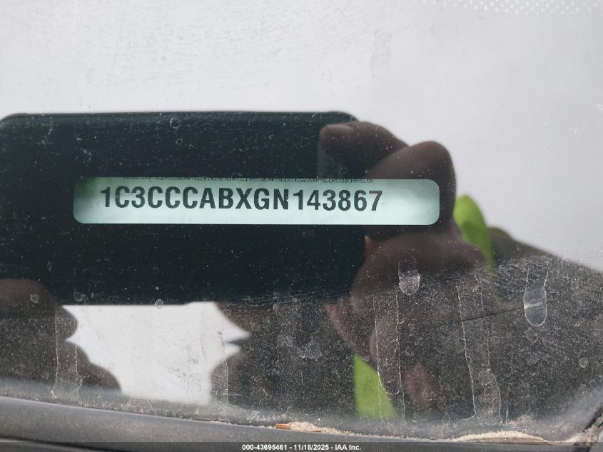 2016 Chrysler 200 Limited VIN: 1C3CCCABXGN143867 Lot: 43695461