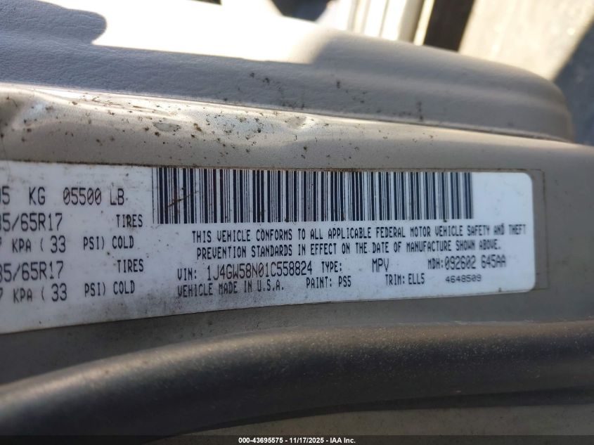 2001 Jeep Grand Cherokee Limited VIN: 1J4GW58N01C558824 Lot: 43695575