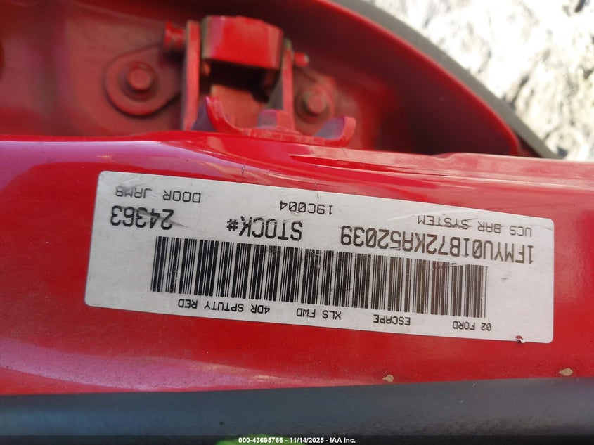 2002 Ford Escape Xls VIN: 1FMYU01B72KA52039 Lot: 43695766