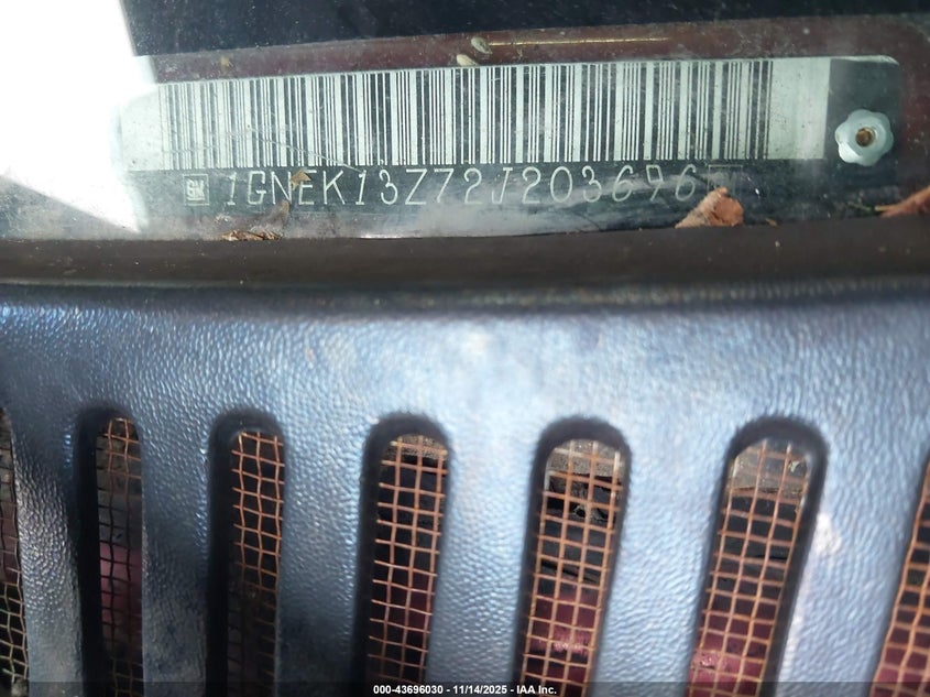 2002 Chevrolet Tahoe Lt VIN: 1GNEK13Z72J203696 Lot: 43696030