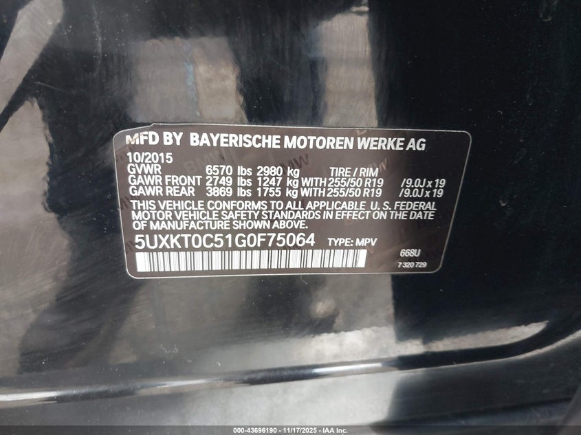 2016 BMW X5 Edrive xDrive40E VIN: 5UXKT0C51G0F75064 Lot: 43696190