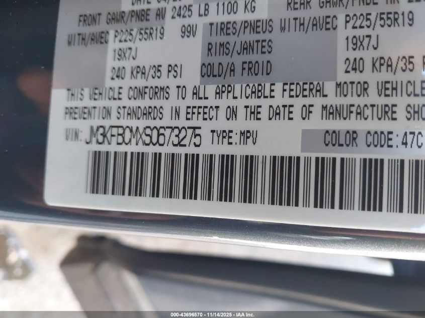 2025 Mazda Cx-5 2.5 S Carbon Edition VIN: JM3KFBCMXS0673275 Lot: 43696570