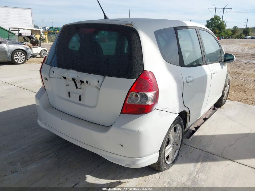 2007 Honda Fit Sport VIN: JHMGD38667S049679 Lot: 43696582