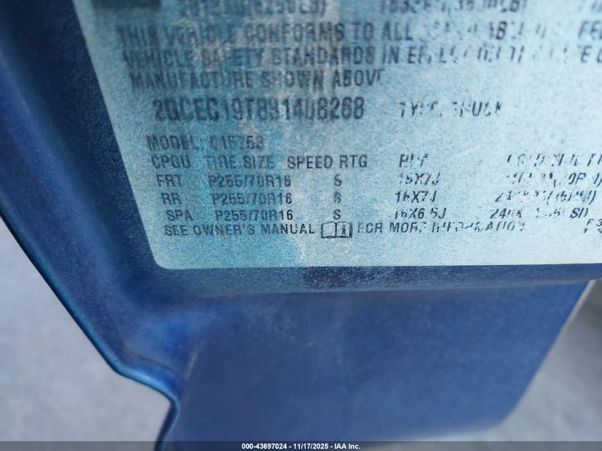 2003 Chevrolet Silverado 1500 Ls VIN: 2GCEC19T831408268 Lot: 43697024