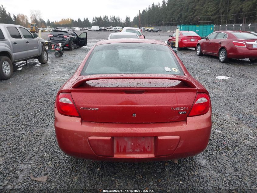 2004 Dodge Neon Sxt VIN: 1B3ES56C34D569018 Lot: 43697075