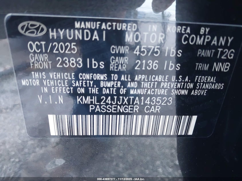 KMHL24JJXTA143523 2026 HYUNDAI SONATA photo no. 5