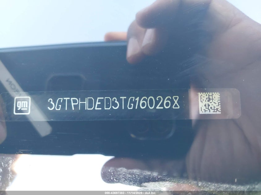 2026 GMC Sierra 1500 VIN: 3GTPHDED3TG160268 Lot: 43697383