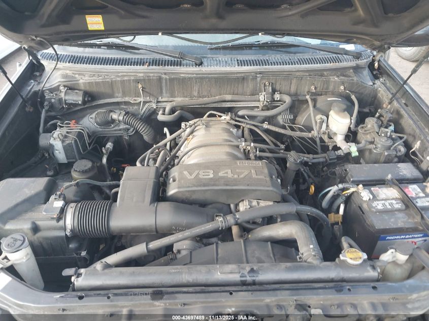 2001 Toyota Tundra Ltd V8 VIN: 5TBBT48131S199637 Lot: 43697489