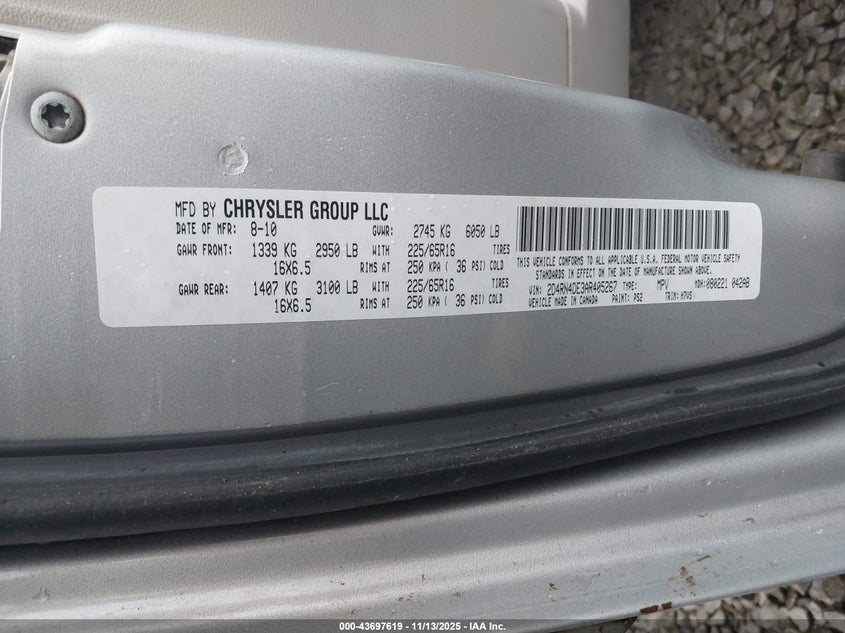 2D4RN4DE3AR405267 2010 DODGE CARAVAN photo no. 9