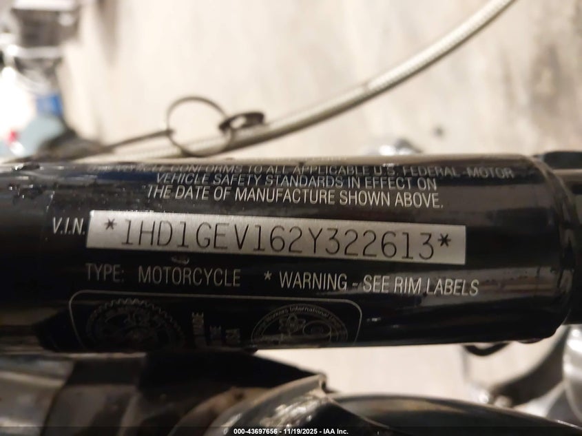 2002 Harley-Davidson Fxdwg VIN: 1HD1GEV162Y322613 Lot: 43697656