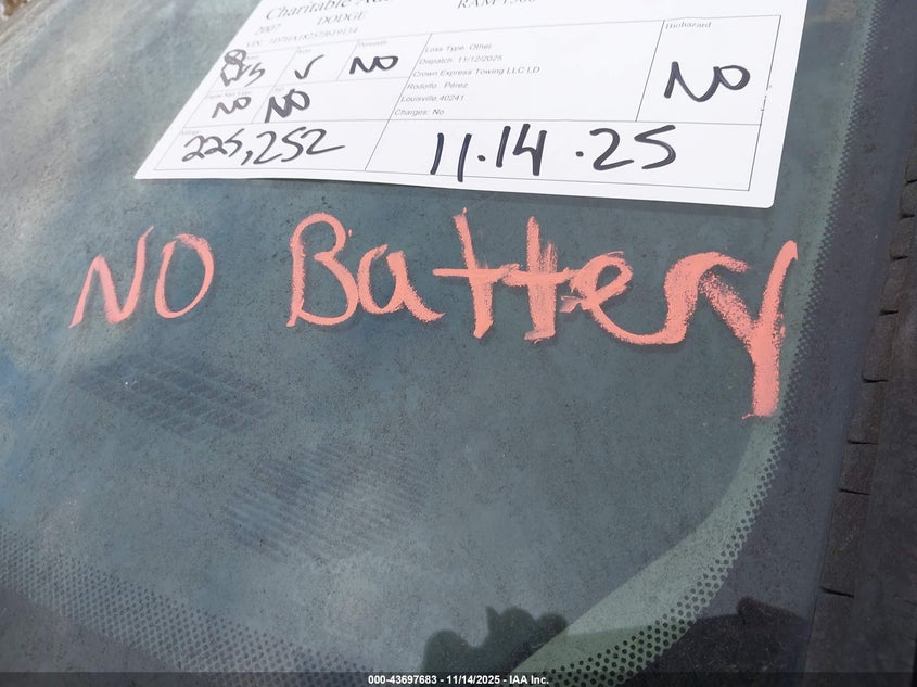 2007 Dodge Ram 1500 Slt VIN: 1D7HA18257J619134 Lot: 43697683