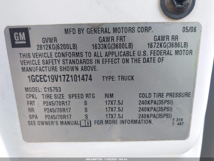 1GCEC19V17Z101474 2007 CHEVROLET SILVERADO photo no. 9