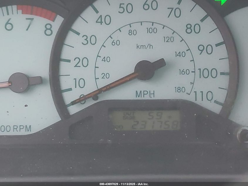 2003 Toyota Corolla Le VIN: JTDBR32E730041318 Lot: 43697829