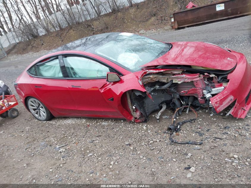 2022 Tesla Model 3 Long Range Dual Motor All-Wheel Drive VIN: 5YJ3E1EB4NF116907 Lot: 43698019