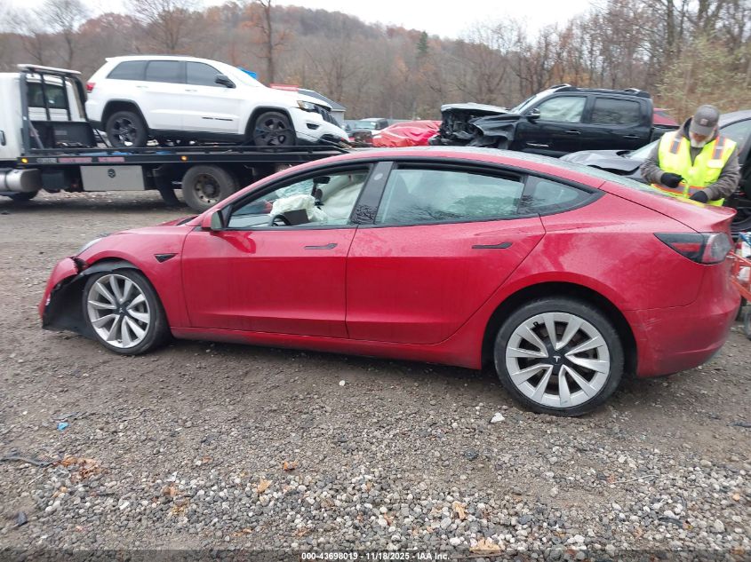 2022 Tesla Model 3 Long Range Dual Motor All-Wheel Drive VIN: 5YJ3E1EB4NF116907 Lot: 43698019