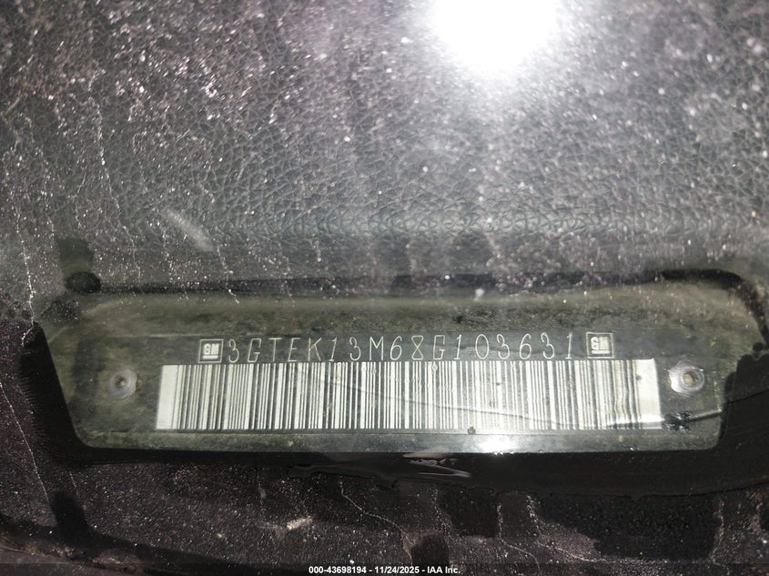 2008 GMC Sierra 1500 Sle1 VIN: 3GTEK13M68G103631 Lot: 43698194