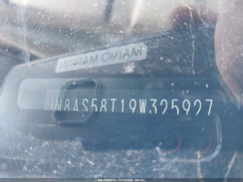 2009 Nissan Rogue S VIN: JN8AS58T19W325927 Lot: 43698313