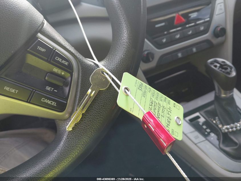 2017 Hyundai Elantra Se VIN: KMHD84LF5HU099741 Lot: 43698369