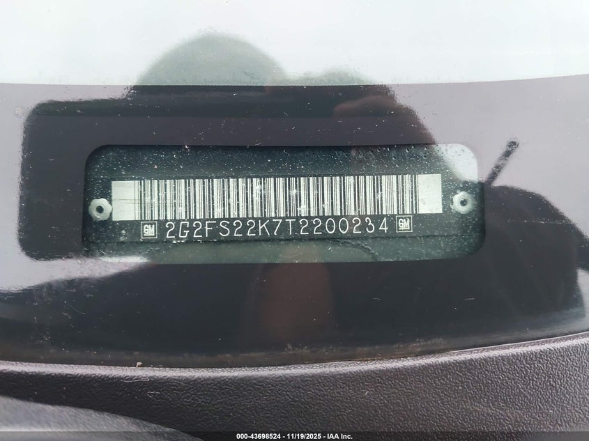 1996 Pontiac Firebird VIN: 2G2FS22K7T2200234 Lot: 43698524