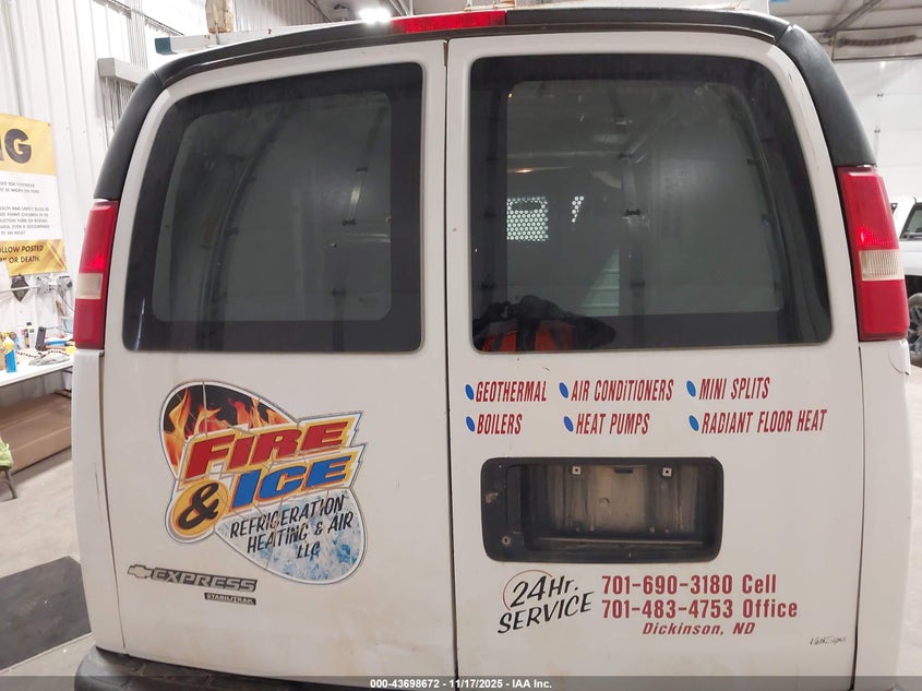 2013 Chevrolet Express 2500 Work Van VIN: 1GCWGGCGXD1123442 Lot: 43698672