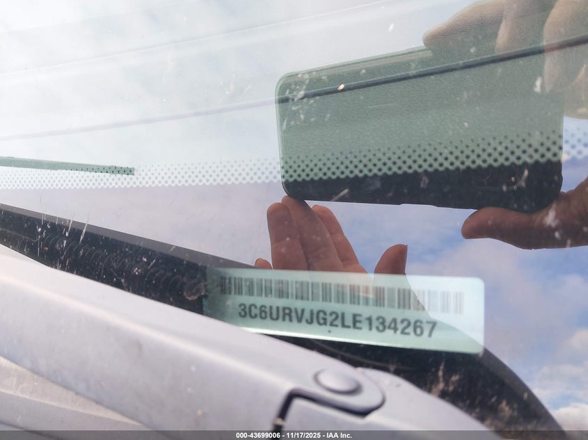 2020 Ram Promaster 3500 Cargo Van High Roof 159 Wb Ext VIN: 3C6URVJG2LE134267 Lot: 43699006