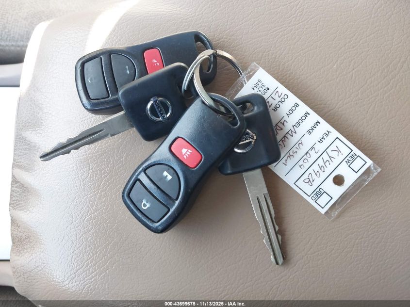 2004 Nissan Murano Sl VIN: JN8AZ08TX4W212162 Lot: 43699675