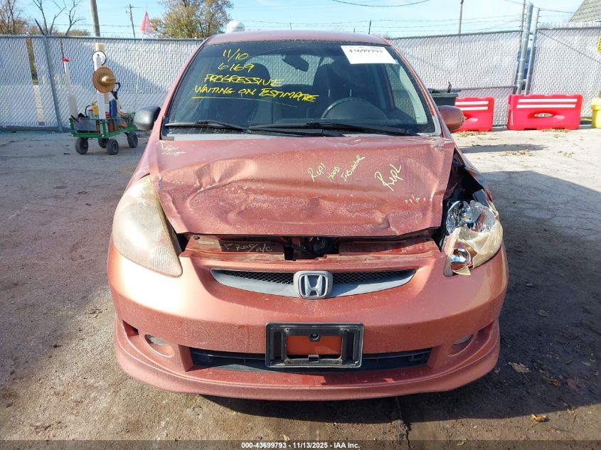 2007 Honda Fit Sport VIN: JHMGD38667S030923 Lot: 43699793