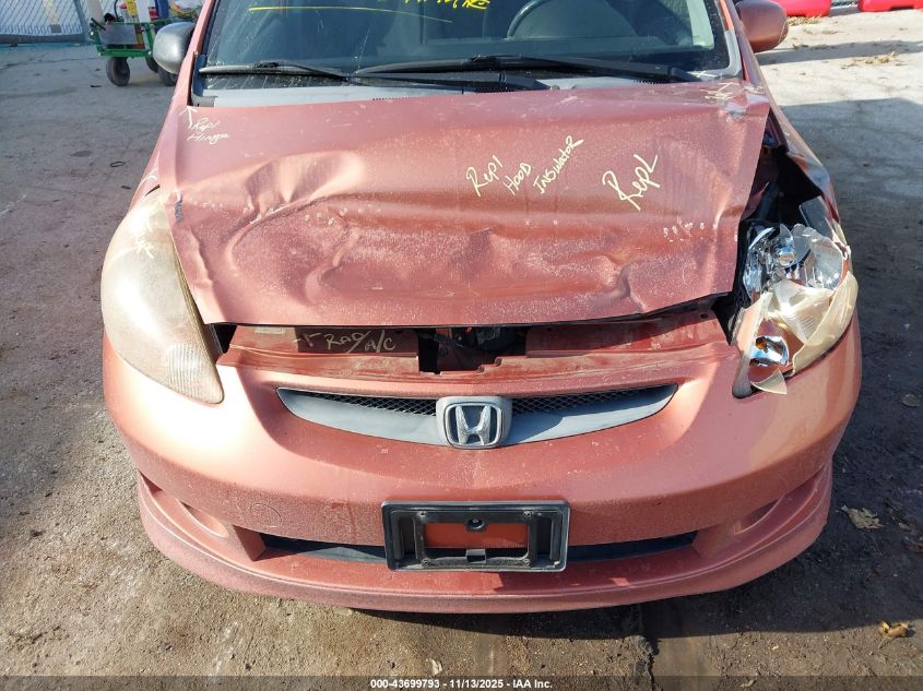 2007 Honda Fit Sport VIN: JHMGD38667S030923 Lot: 43699793