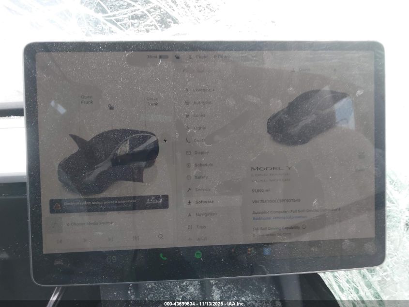 2023 Tesla Model Y Awd/Long Range Dual Motor All-Wheel Drive VIN: 7SAYGDEE9PF937549 Lot: 43699834