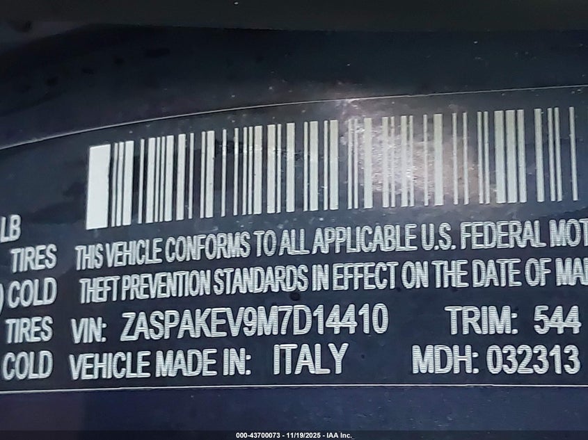 2021 Alfa Romeo Stelvio Quadrifoglio Awd VIN: ZASPAKEV9M7D14410 Lot: 43700073