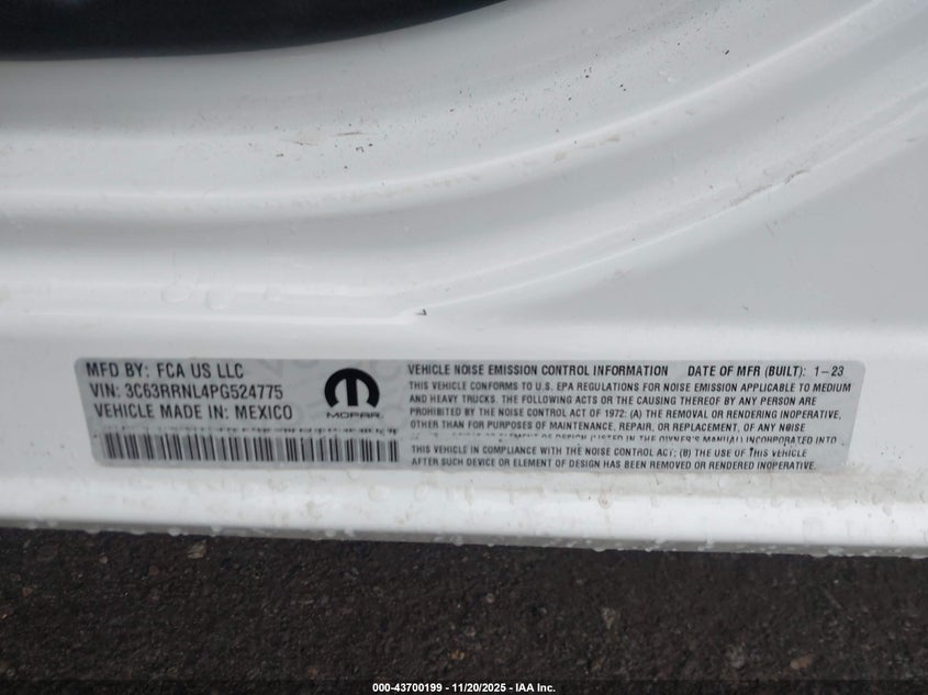 2023 Ram 3500 Limited Longhorn 4X4 6'4 Box VIN: 3C63RRNL4PG524775 Lot: 43700199
