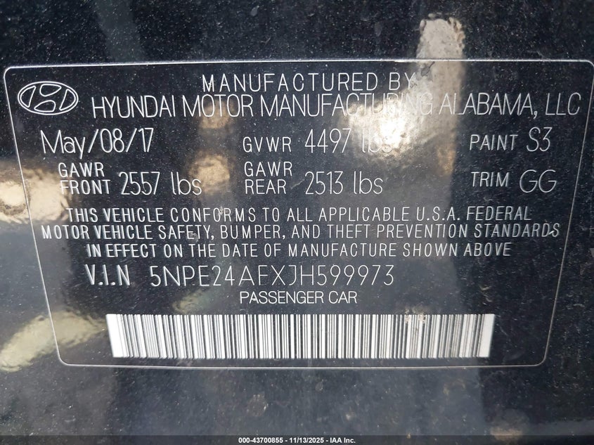 5NPE24AFXJH599973 2018 HYUNDAI SONATA photo no. 9