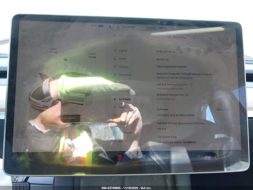 2023 Tesla Model 3 Rear-Wheel Drive VIN: 5YJ3E1EA4PF449781 Lot: 43700865