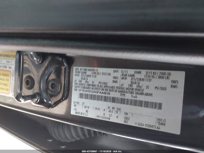 1FTEW1EG3GFA44839 2016 FORD F-150 photo no. 9